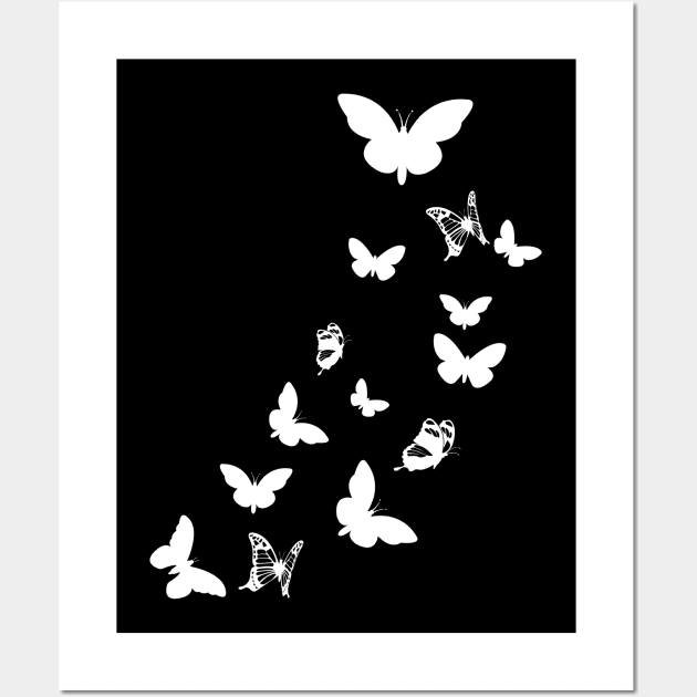 butterflies silhouette Wall Art by Serotonin